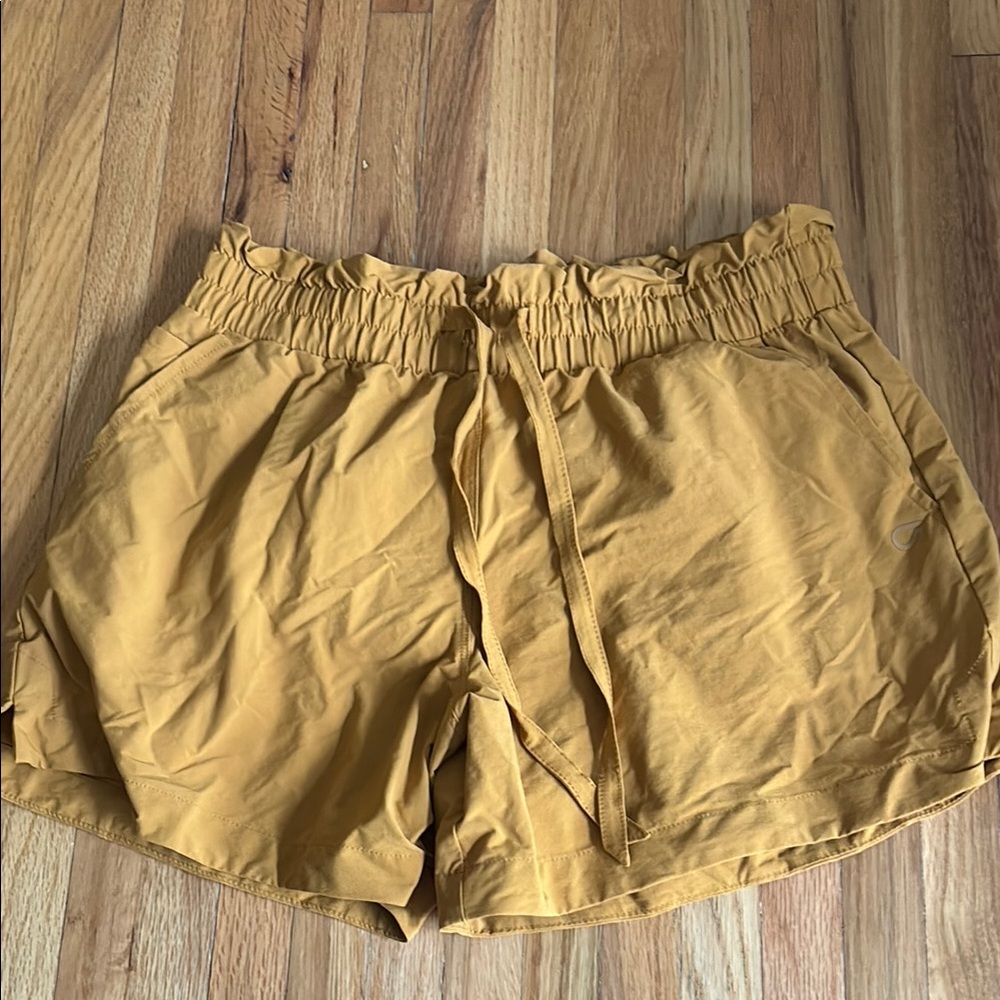 Gap High Waist Yellow Shorts with Elastic Waistband